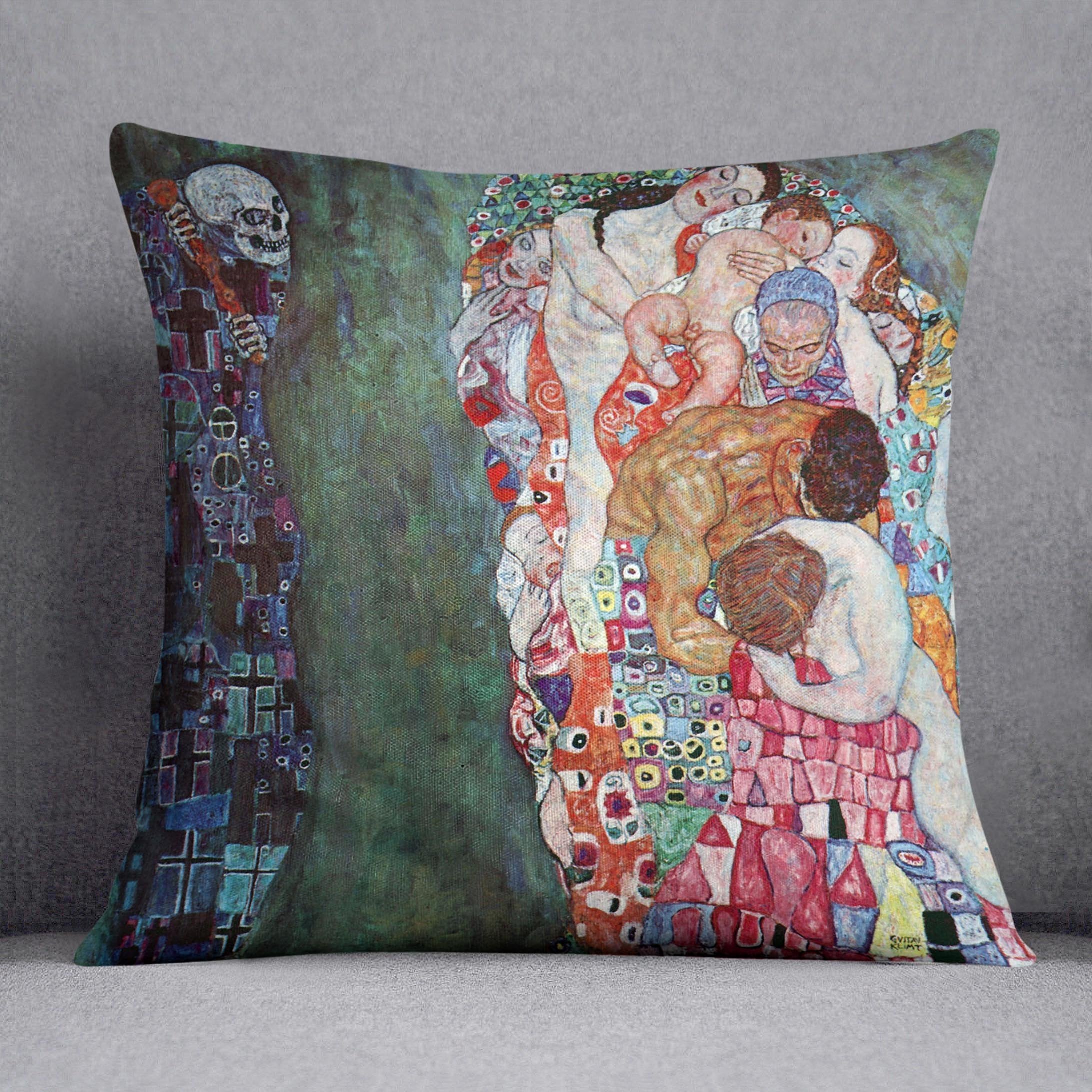 Death and Life by Klimt Throw Pillow