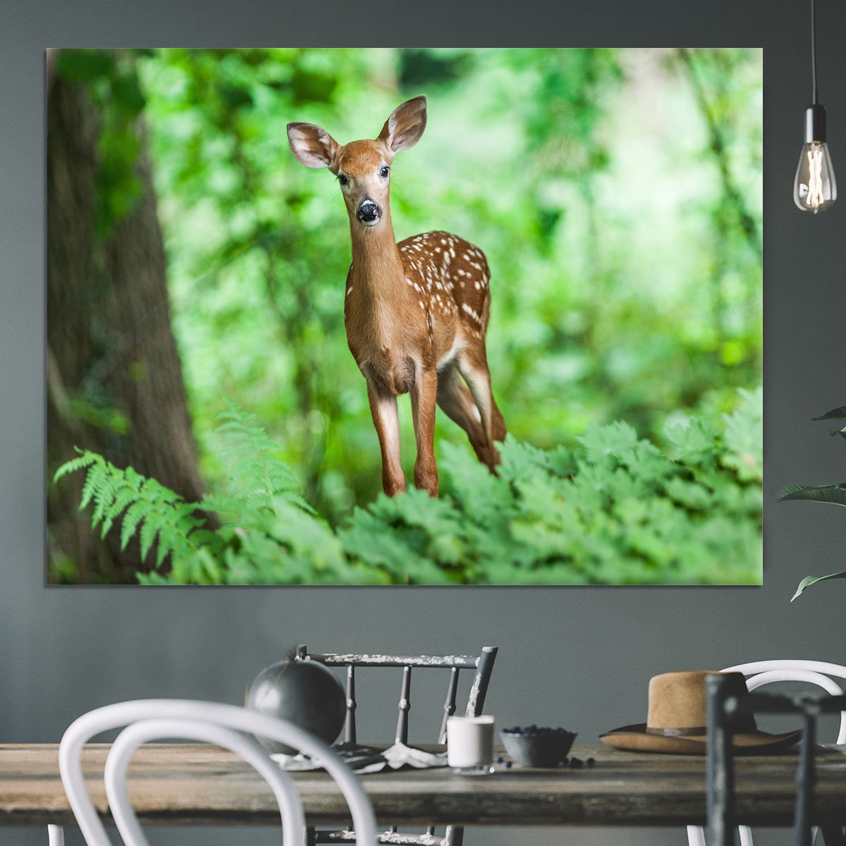 Deer In The Forest Canvas Print or Poster