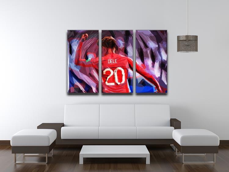 Dele Alli England Celebration 3 Split Panel Canvas Print - Canvas Art Rocks - 3