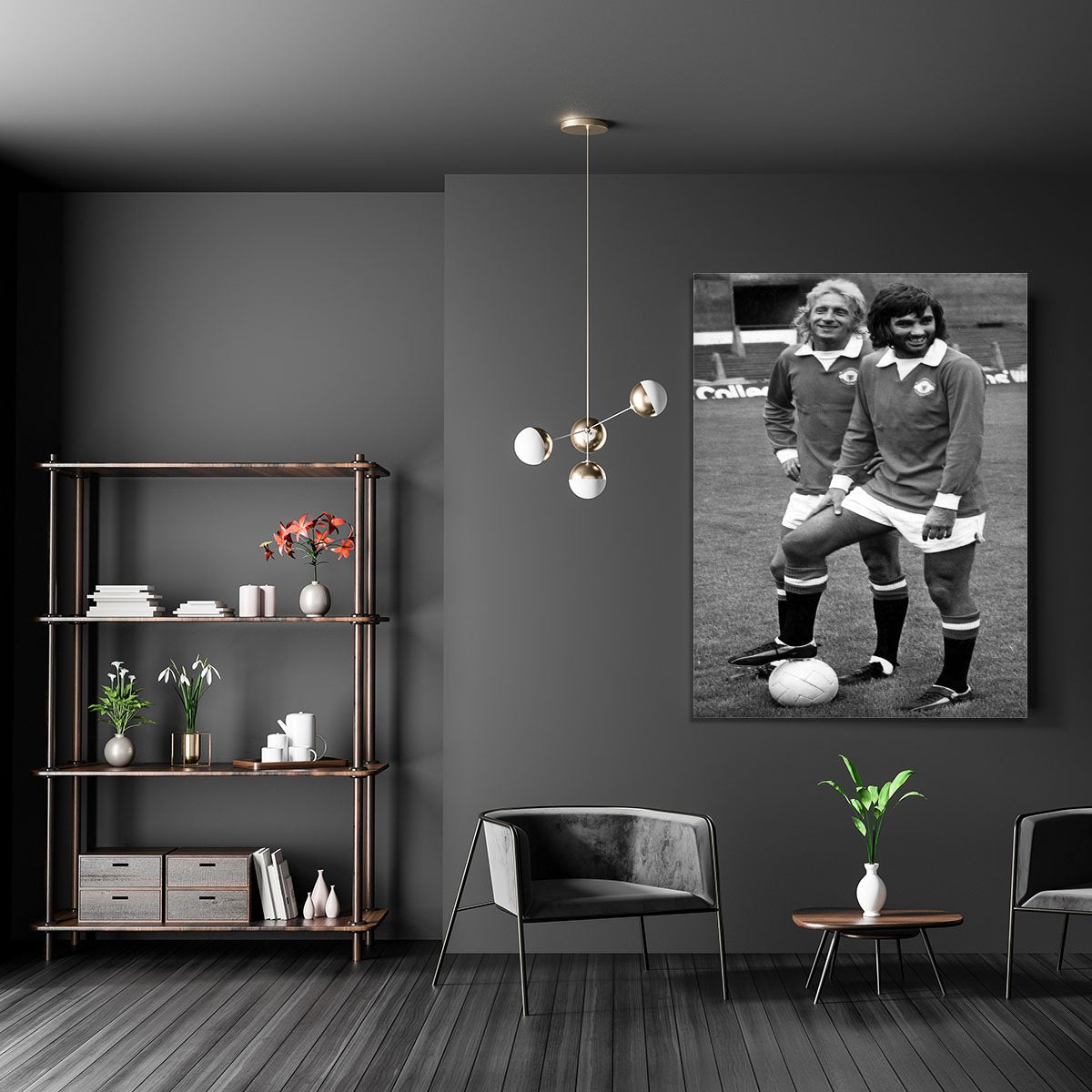 Denis Law and George Best in 1972 Canvas Print or Poster