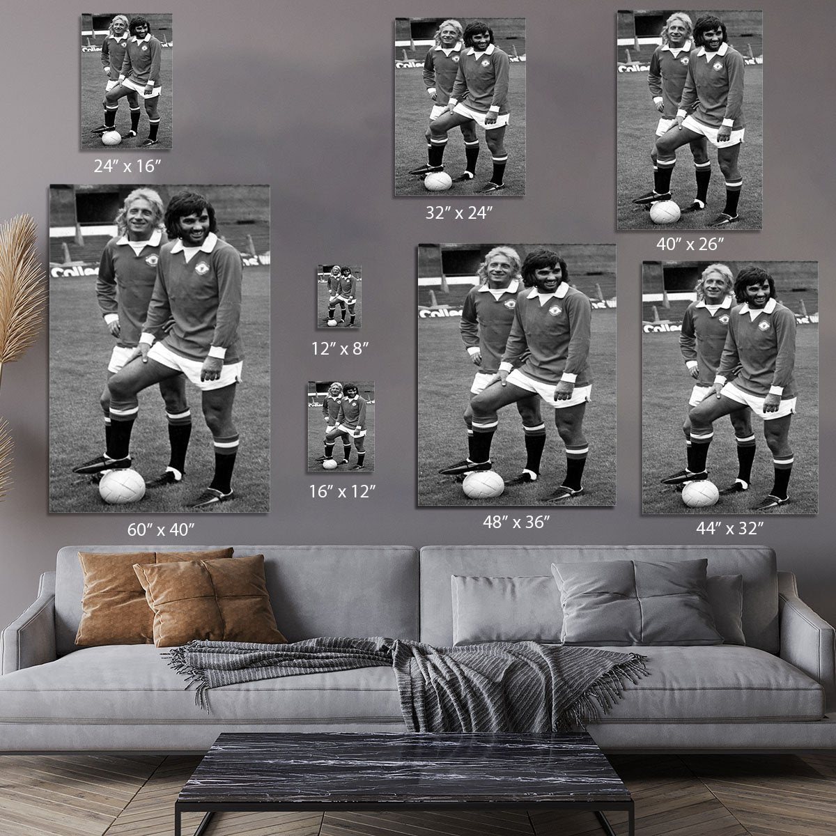 Denis Law and George Best in 1972 Canvas Print or Poster