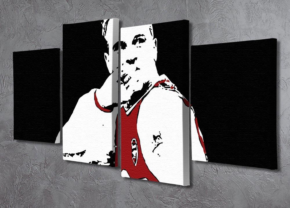 Dennis Bergkamp Close Up 4 Split Panel Canvas - Canvas Art Rocks - 2