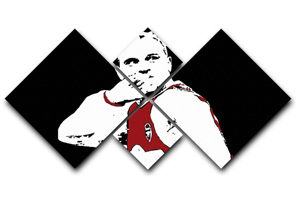 Dennis Bergkamp Close Up 4 Square Multi Panel Canvas  - Canvas Art Rocks - 1