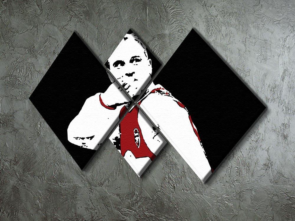 Dennis Bergkamp Close Up 4 Square Multi Panel Canvas - Canvas Art Rocks - 2