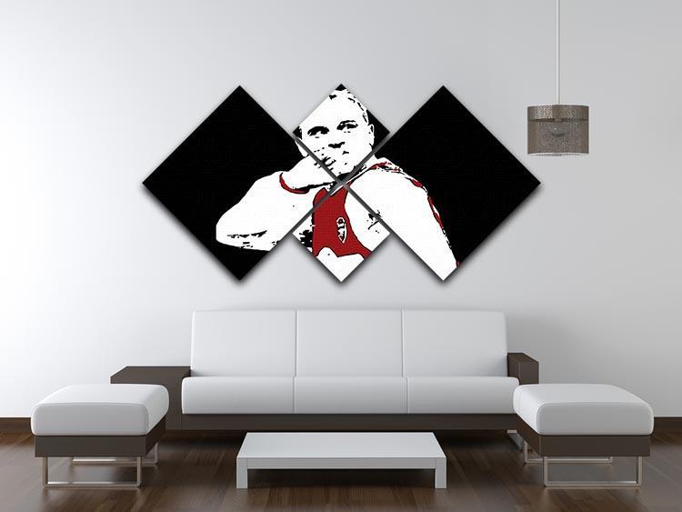 Dennis Bergkamp Close Up 4 Square Multi Panel Canvas - Canvas Art Rocks - 3
