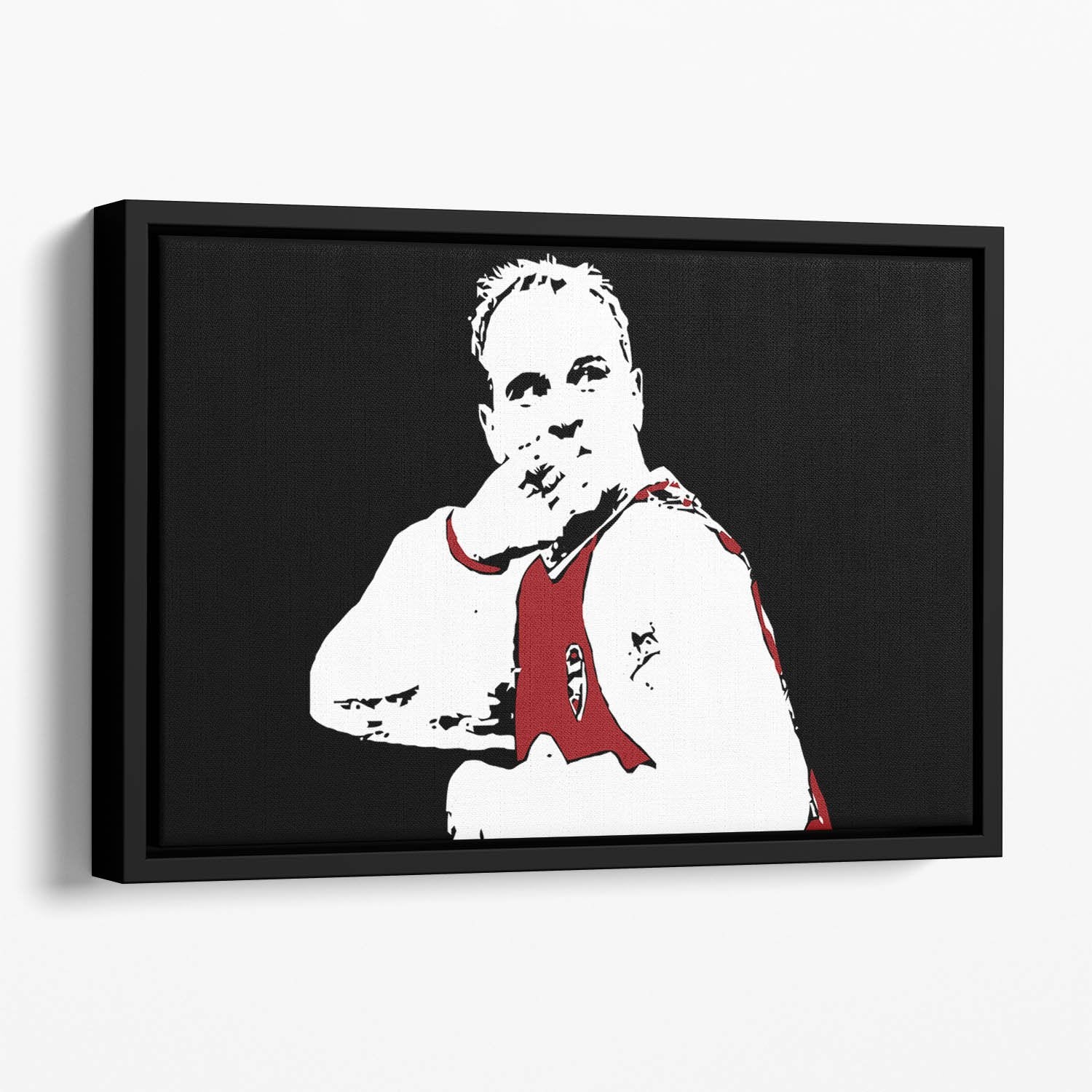 Dennis Bergkamp Close Up Floating Framed Canvas