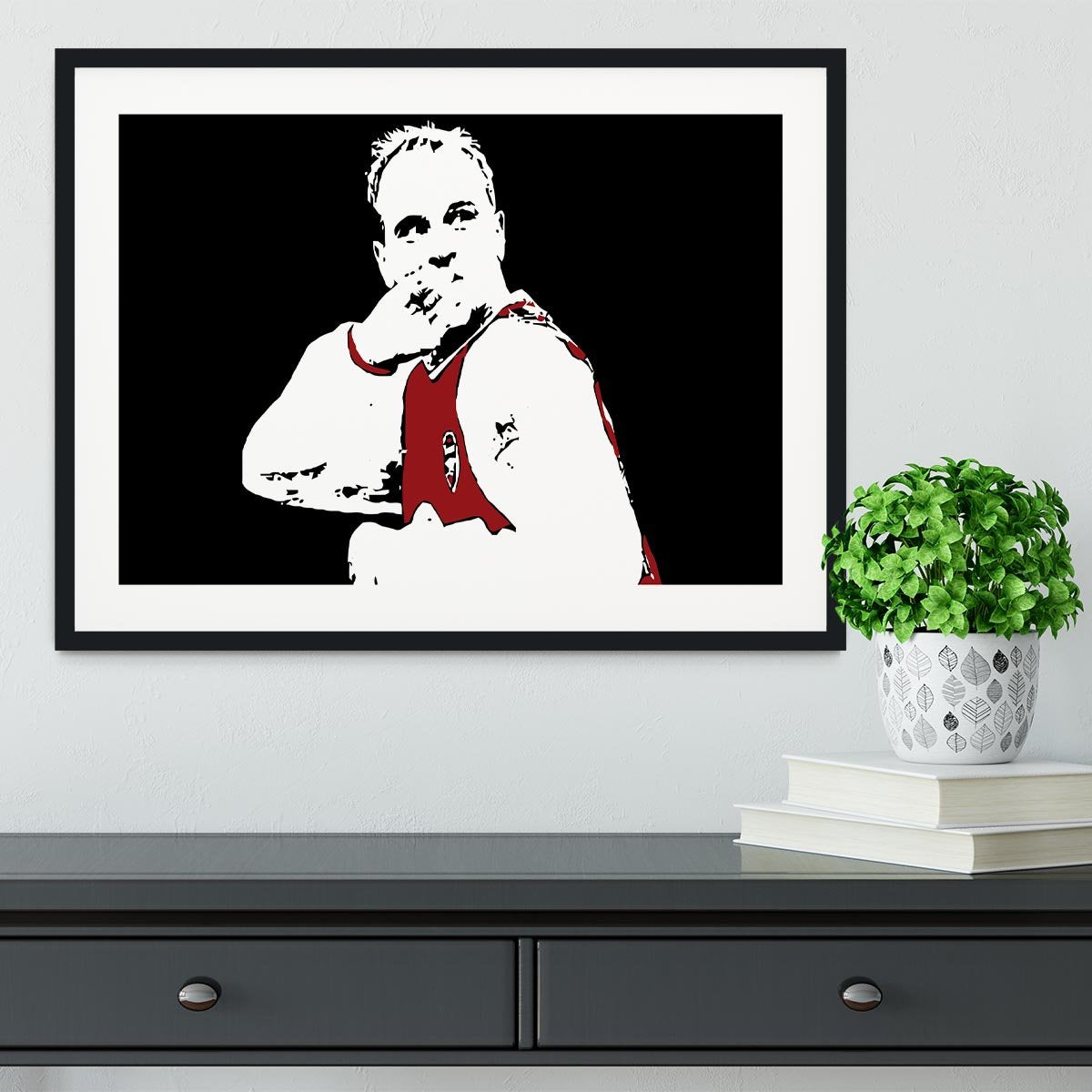 Dennis Bergkamp Close Up Framed Print - Canvas Art Rocks - 1