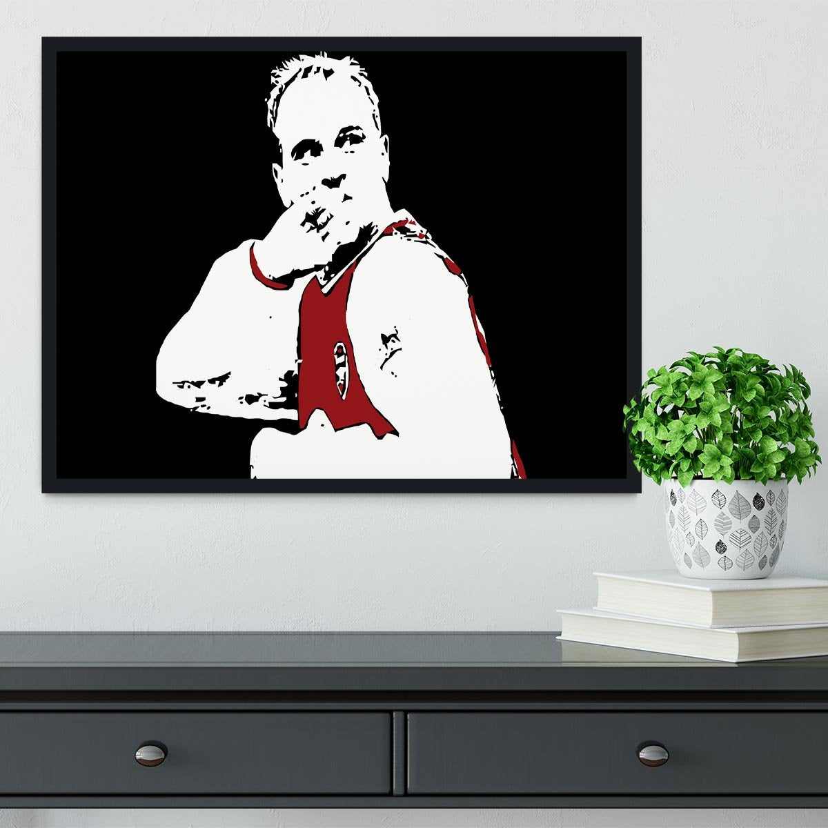 Dennis Bergkamp Close Up Framed Print - Canvas Art Rocks - 2