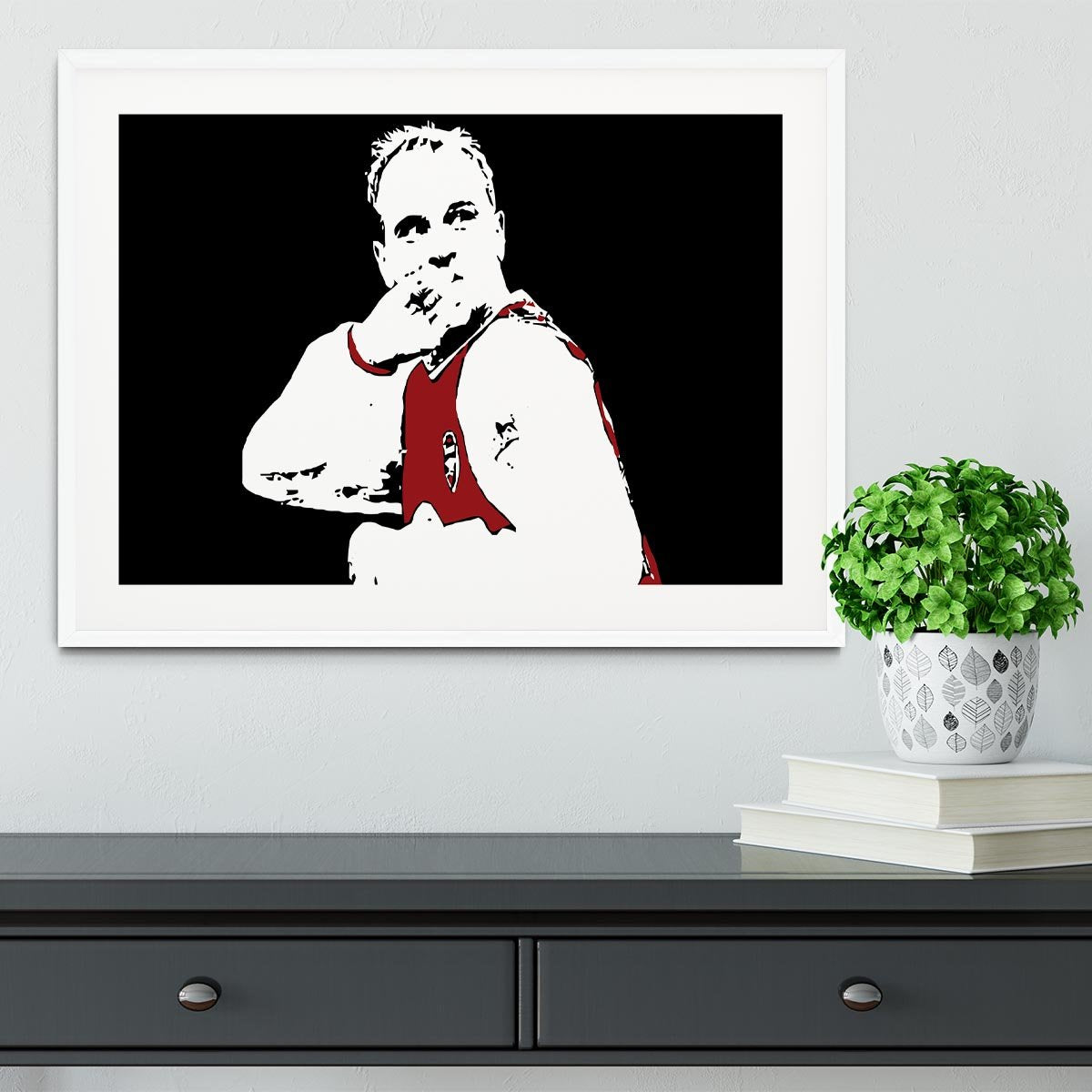 Dennis Bergkamp Close Up Framed Print - Canvas Art Rocks - 5
