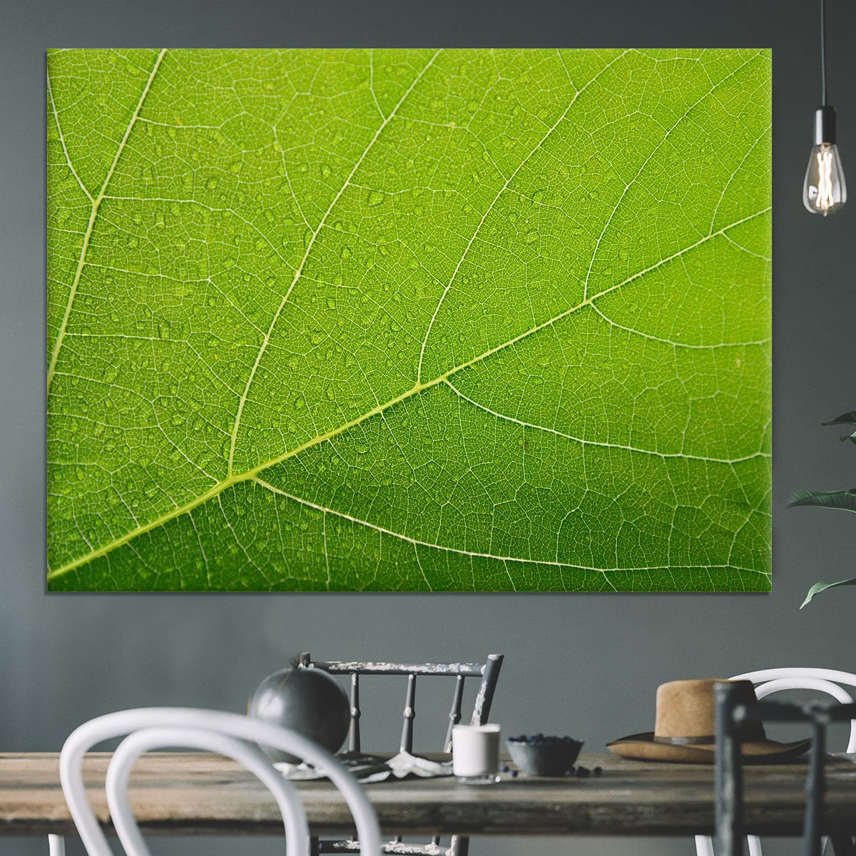 Detailed Wet Leaf Canvas Print or Poster