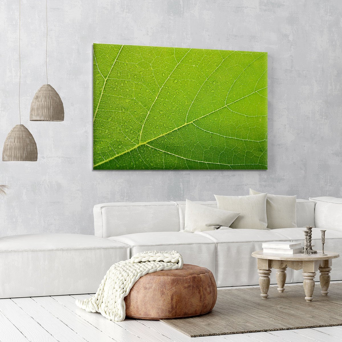 Detailed Wet Leaf Canvas Print or Poster