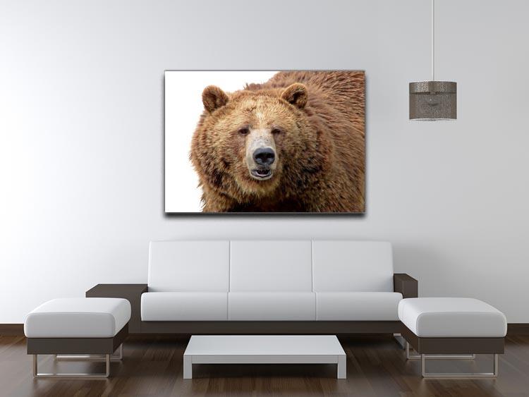 Detailed close-up portrait of a magnificent grizzly brown bear Canvas Print or Poster - Canvas Art Rocks - 4