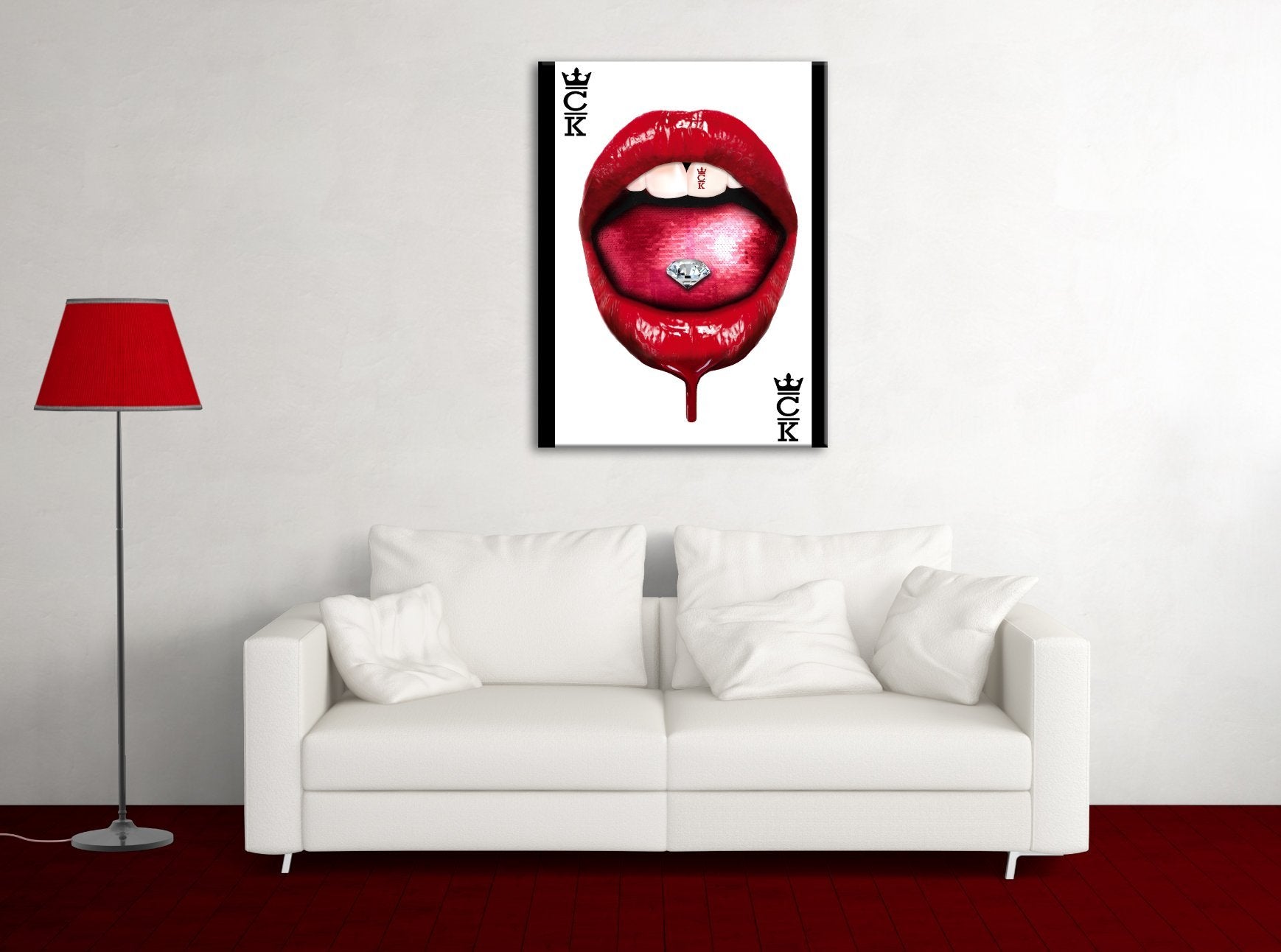 Diamond Lips Canvas