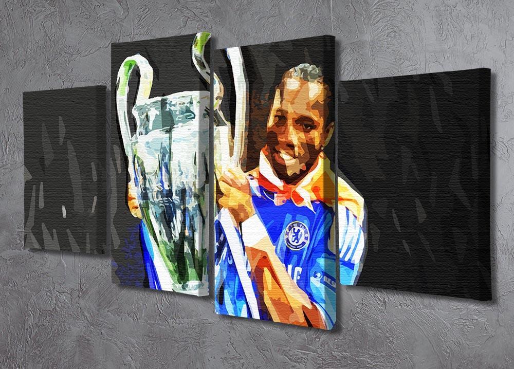 Didier Drogba Champions League 4 Split Panel Canvas - Canvas Art Rocks - 2