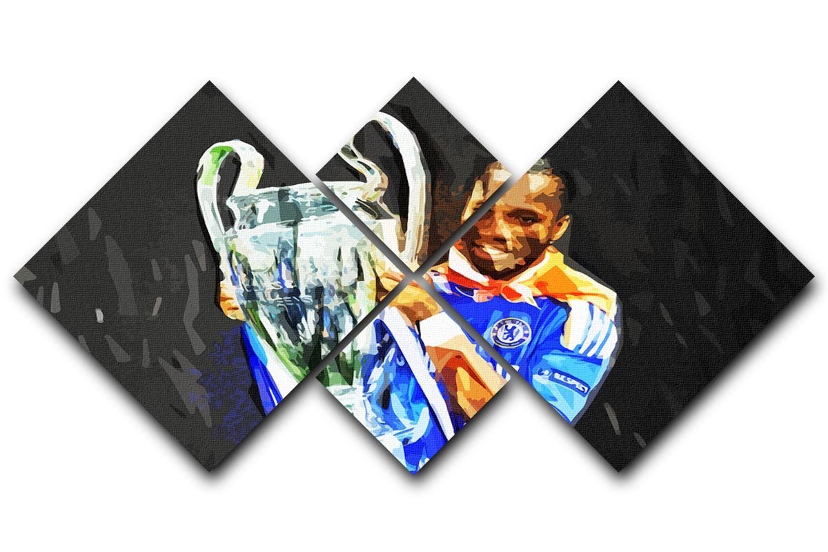 Didier Drogba Champions League 4 Square Multi Panel Canvas  - Canvas Art Rocks - 1