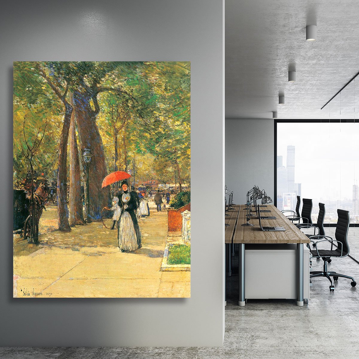 Die Fifth Avenue beim Washington Square by Hassam Canvas Print or Poster