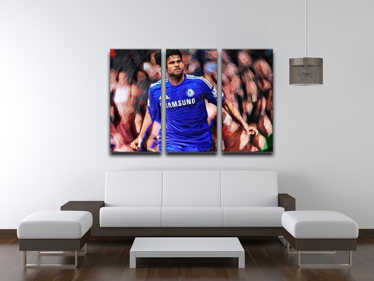 Diego Costa Chelsea 3 Split Panel Canvas Print - Canvas Art Rocks - 3
