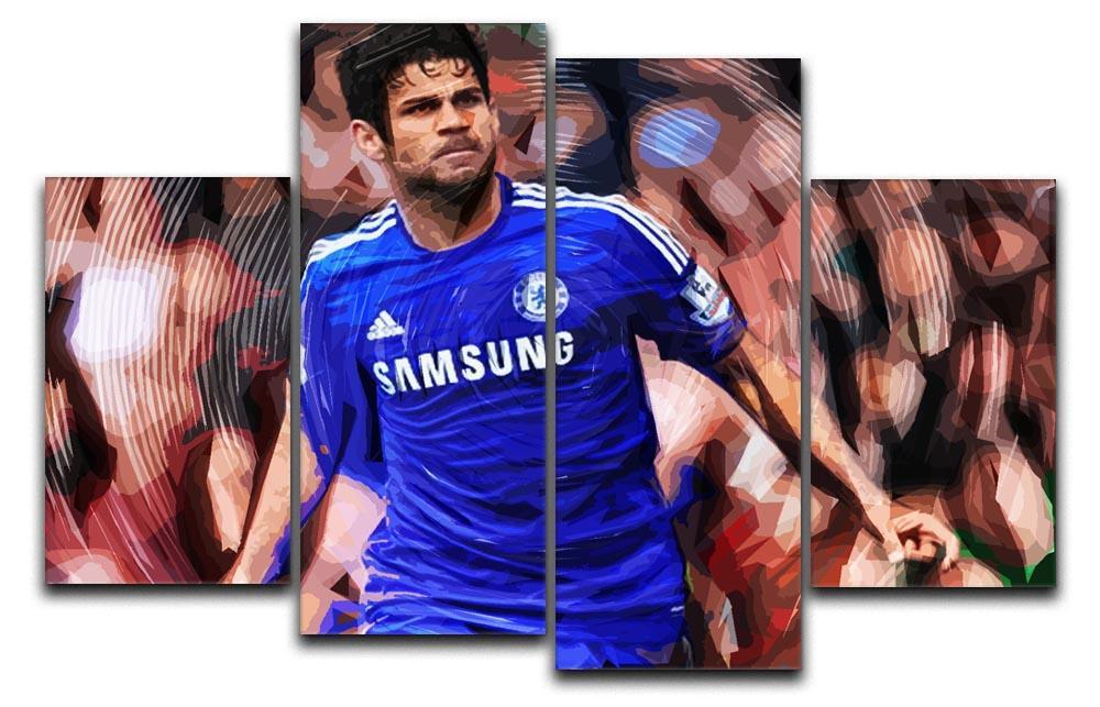 Diego Costa Chelsea 4 Split Panel Canvas  - Canvas Art Rocks - 1