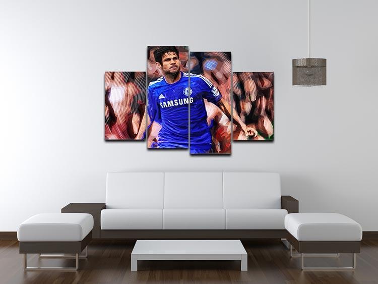 Diego Costa Chelsea 4 Split Panel Canvas - Canvas Art Rocks - 3