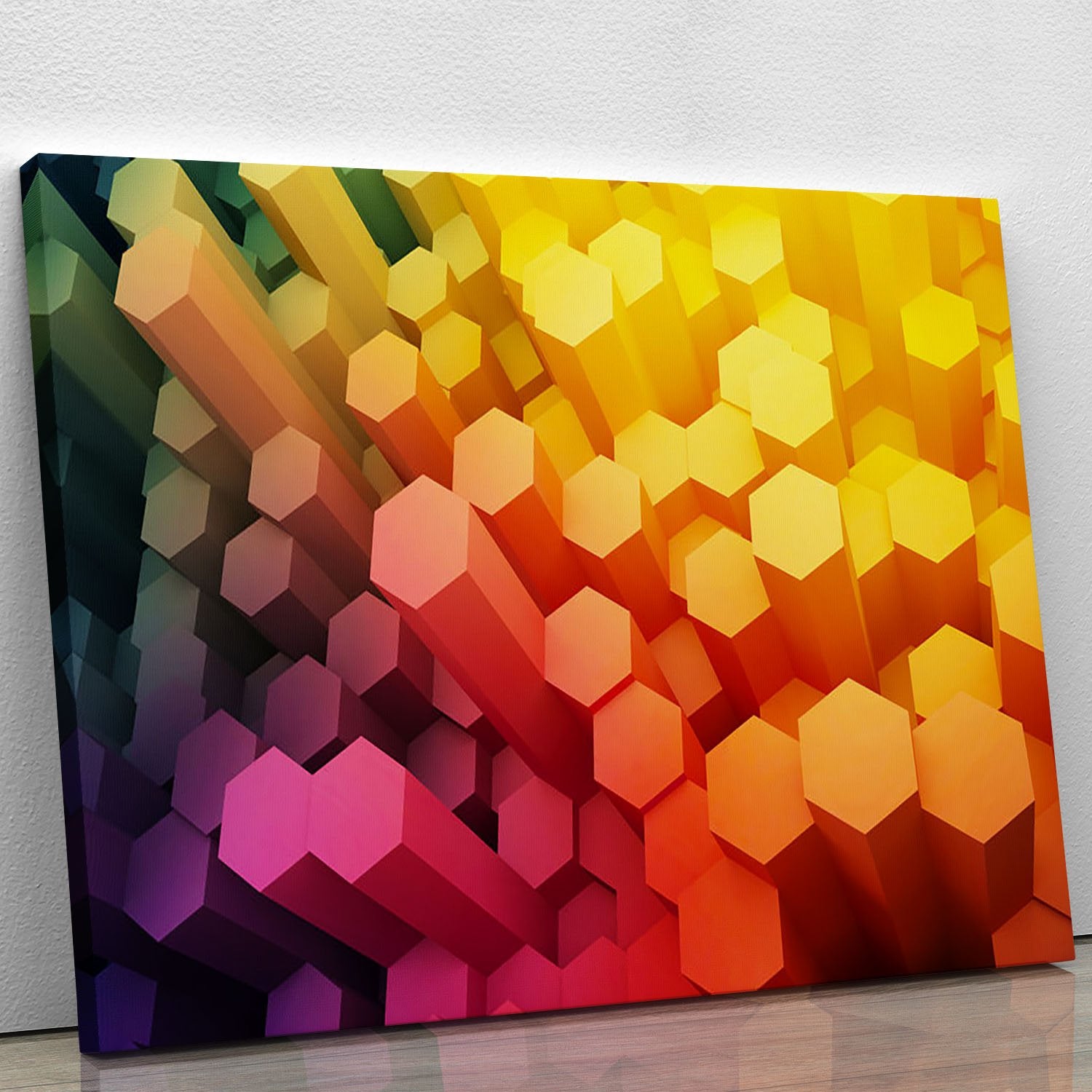 Dimensional Hexagons Canvas Print or Poster