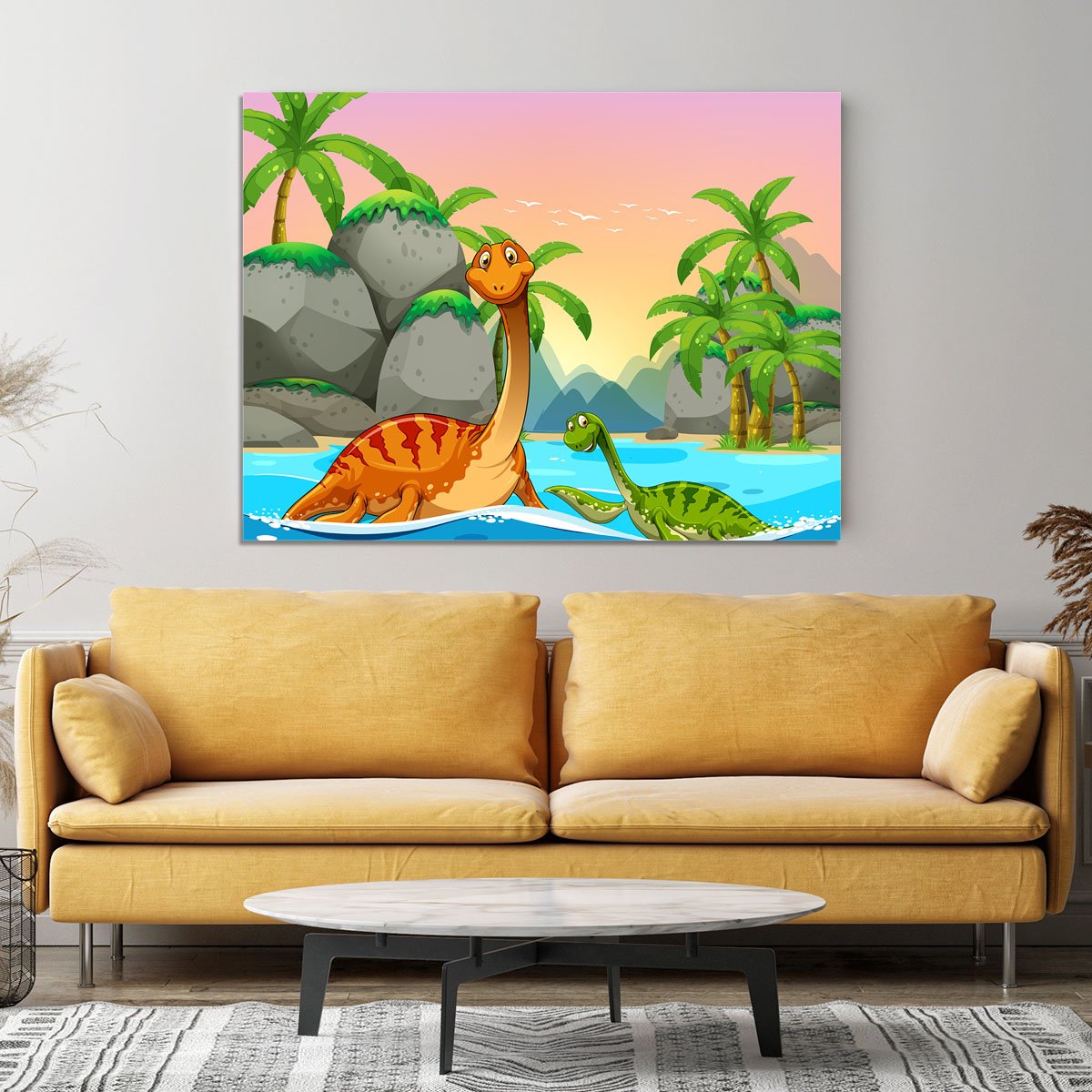 Dinosaurs living in the ocean Canvas Print or Poster