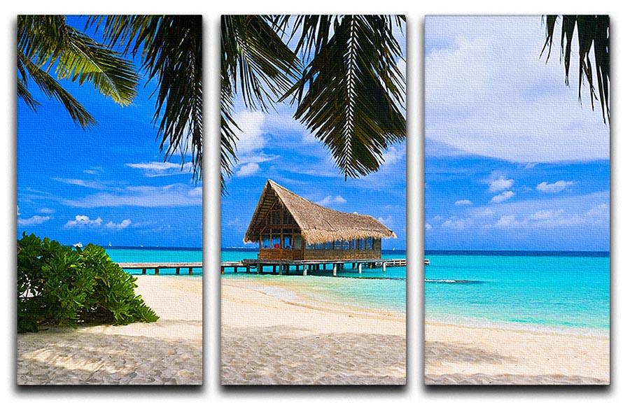 Diving club on a tropical island 3 Split Panel Canvas Print - Canvas Art Rocks - 1