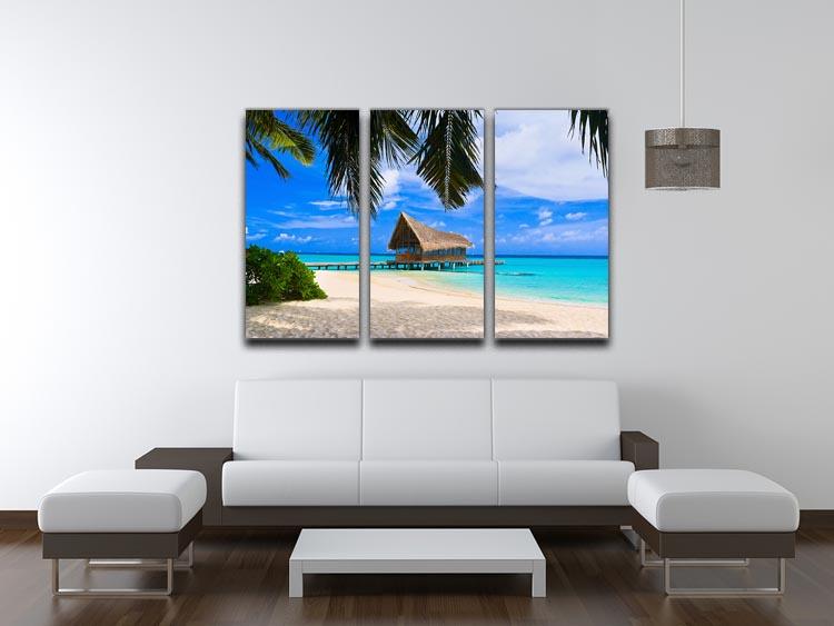Diving club on a tropical island 3 Split Panel Canvas Print - Canvas Art Rocks - 3