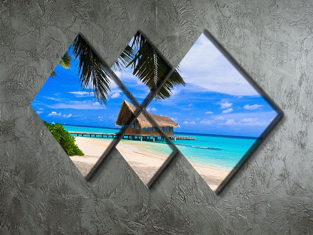 Diving club on a tropical island 4 Square Multi Panel Canvas - Canvas Art Rocks - 2