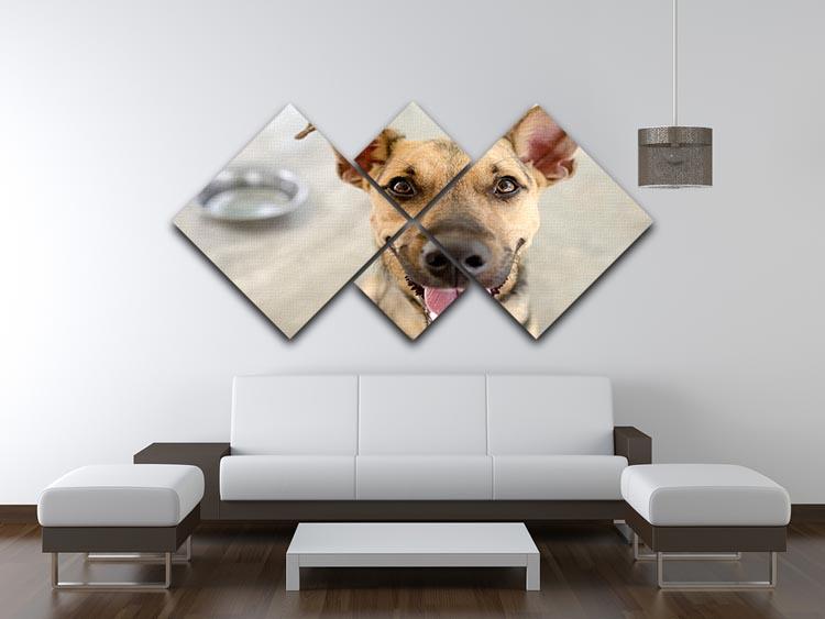Dog and Bowl 4 Square Multi Panel Canvas - Canvas Art Rocks - 3