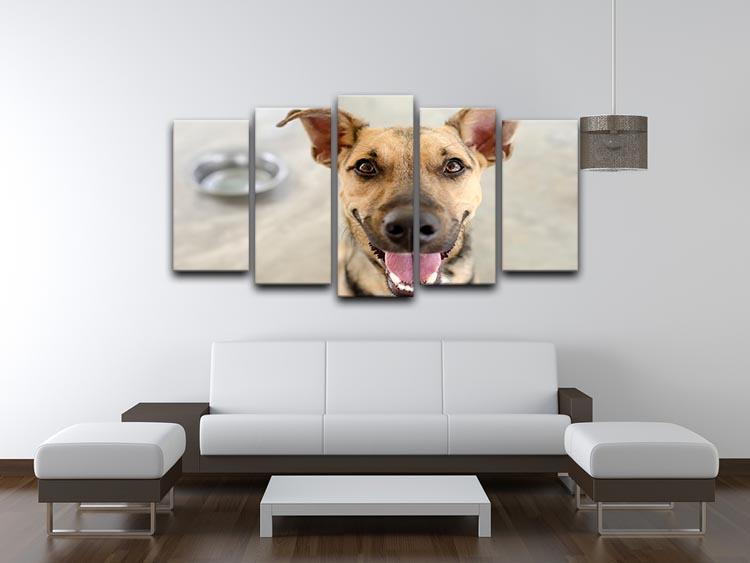 Dog and Bowl 5 Split Panel Canvas - Canvas Art Rocks - 3