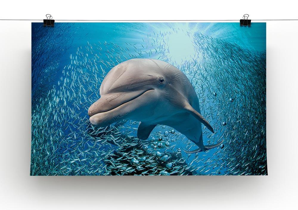Dolphin underwater on ocean Canvas Print or Poster - Canvas Art Rocks - 2