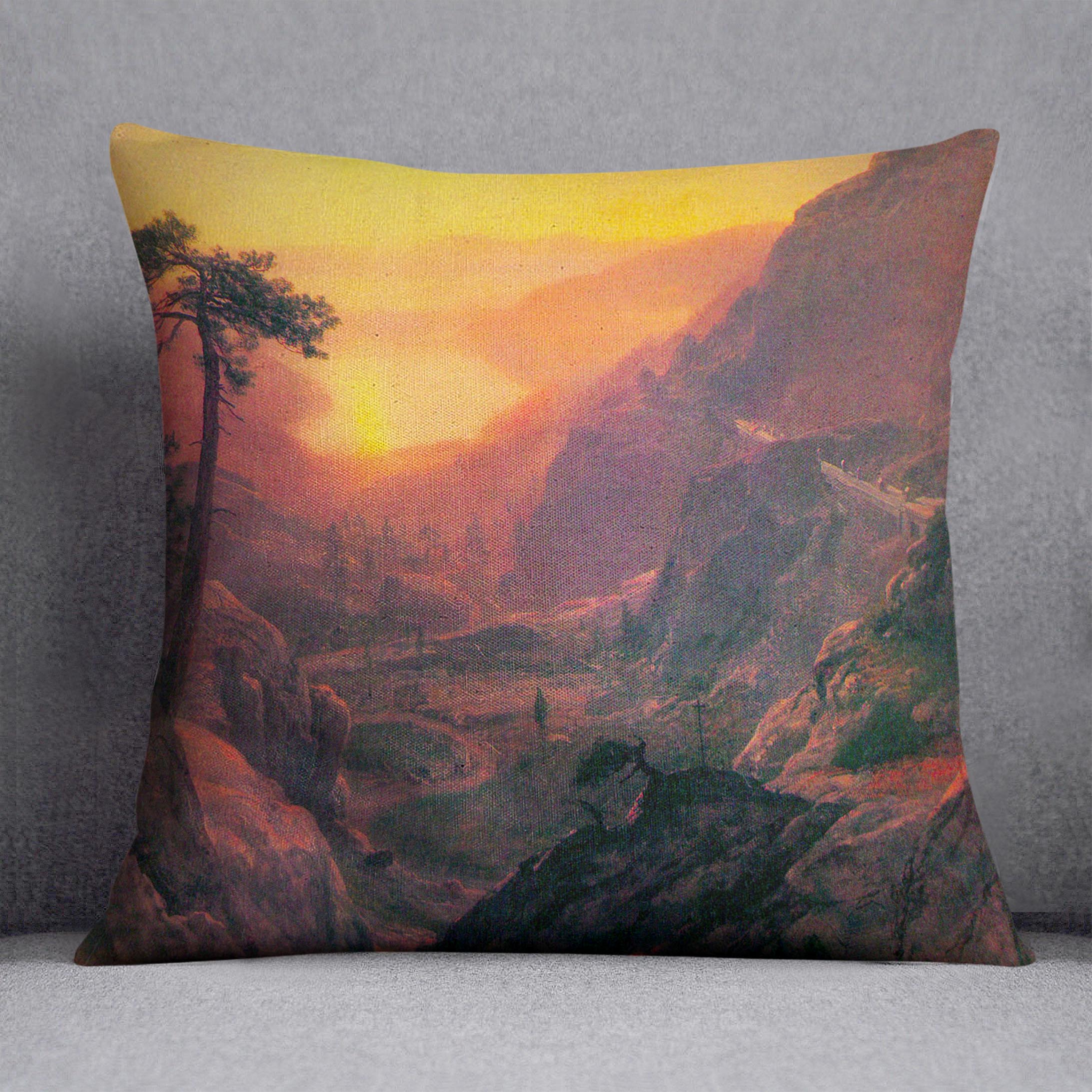 Donner Lake by Bierstadt Cushion - Canvas Art Rocks - 1