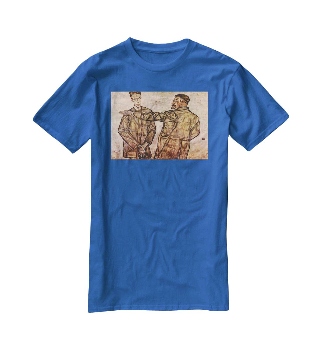 Double Portrait of Heinrich Bensch and his Son Otto by Egon Schiele T-Shirt - Canvas Art Rocks - 2