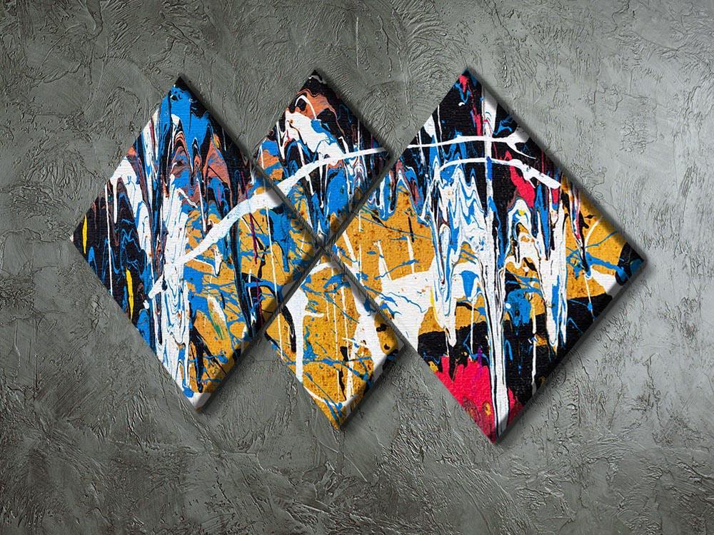 Dripping paint graffiti 4 Square Multi Panel Canvas  - Canvas Art Rocks - 2