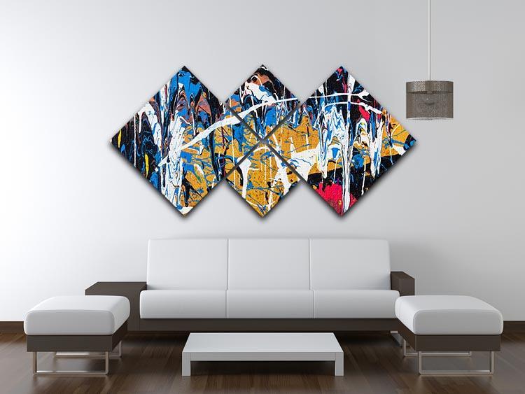 Dripping paint graffiti 4 Square Multi Panel Canvas  - Canvas Art Rocks - 3