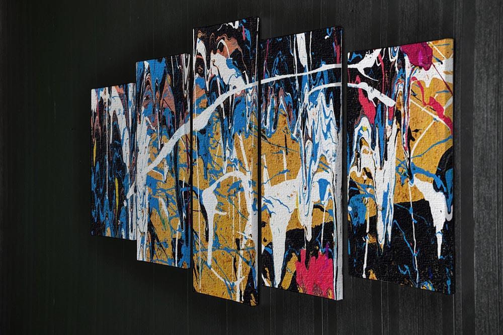 Dripping paint graffiti 5 Split Panel Canvas  - Canvas Art Rocks - 2
