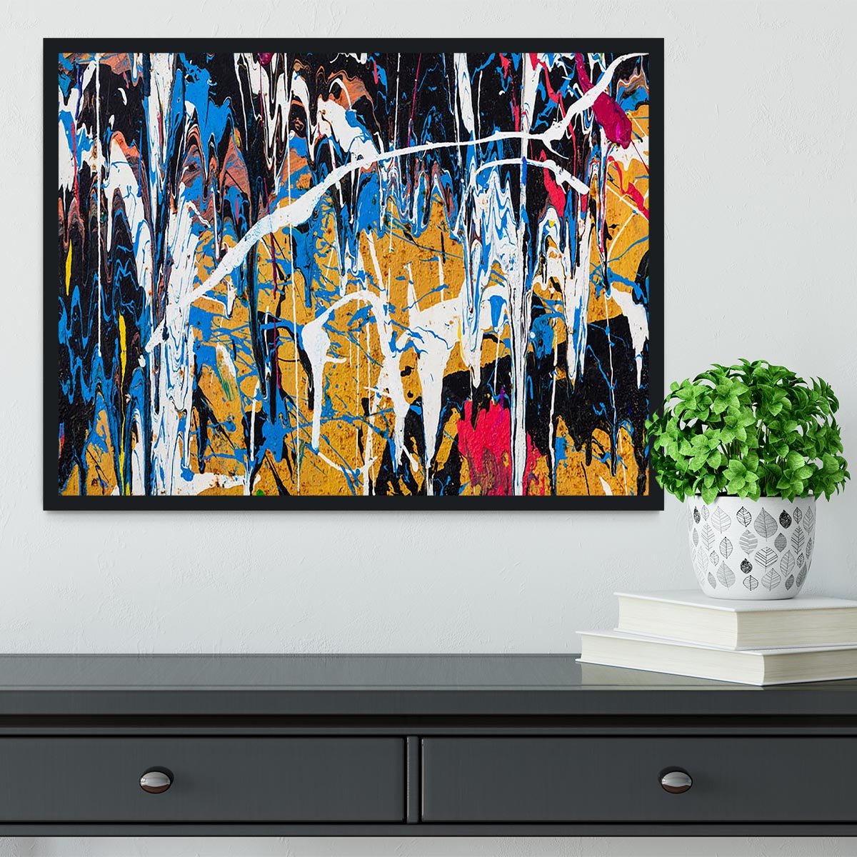 Dripping paint graffiti Framed Print - Canvas Art Rocks - 2