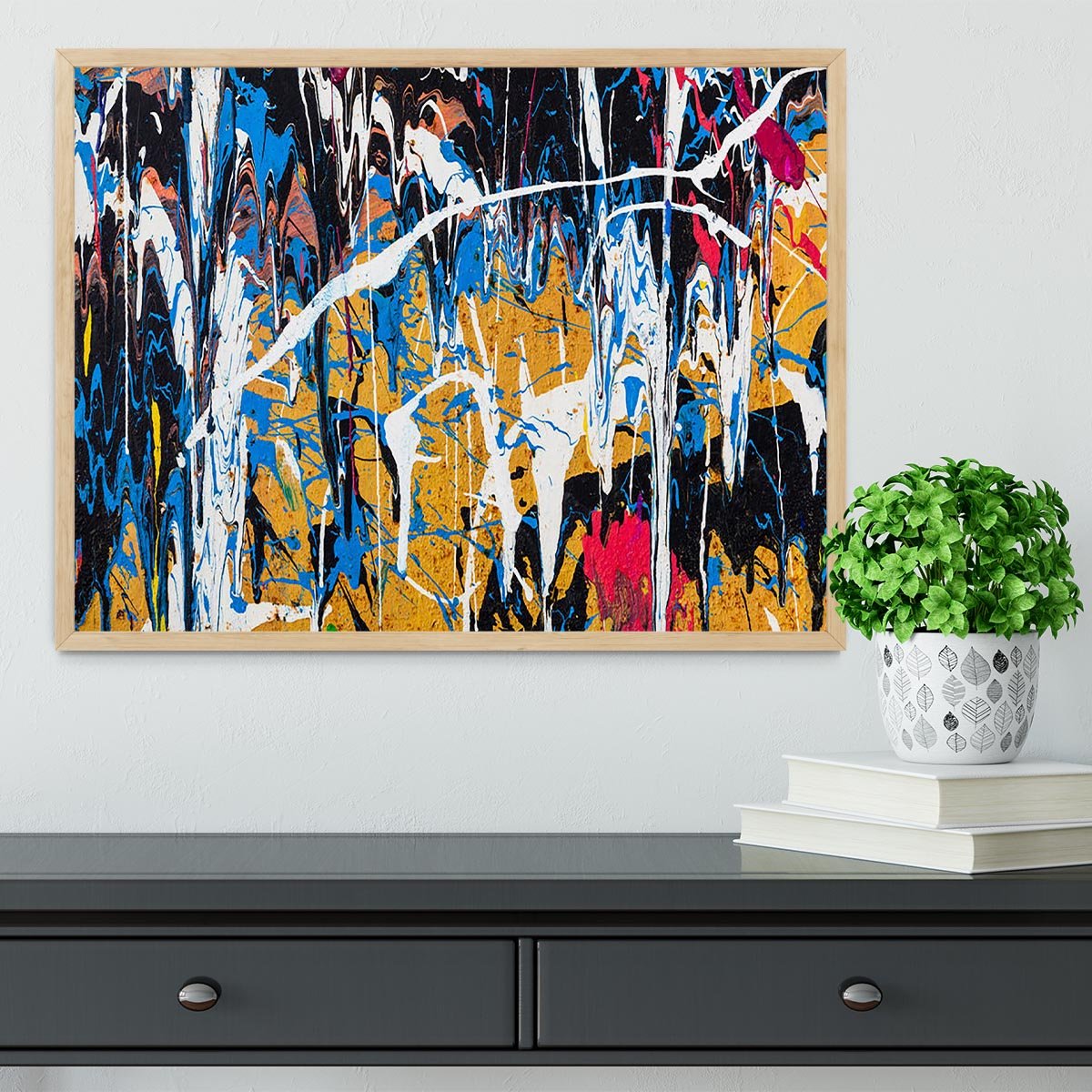 Dripping paint graffiti Framed Print - Canvas Art Rocks - 4