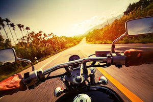 Driver riding motorbike Wall Mural Wallpaper - Canvas Art Rocks - 1