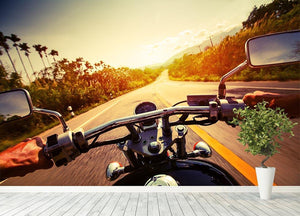 Driver riding motorbike Wall Mural Wallpaper - Canvas Art Rocks - 4