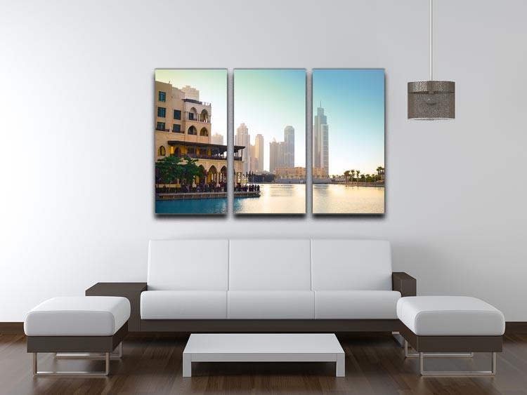 Dubai downtown at sunset 3 Split Panel Canvas Print - Canvas Art Rocks - 3
