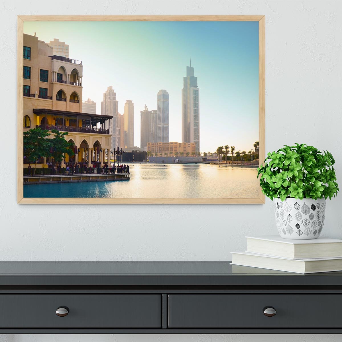 Dubai downtown at sunset Framed Print - Canvas Art Rocks - 4