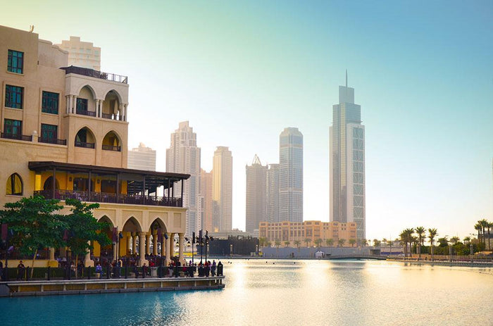 Dubai downtown at sunset Wall Mural Wallpaper