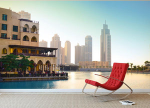 Dubai downtown at sunset Wall Mural Wallpaper - Canvas Art Rocks - 2