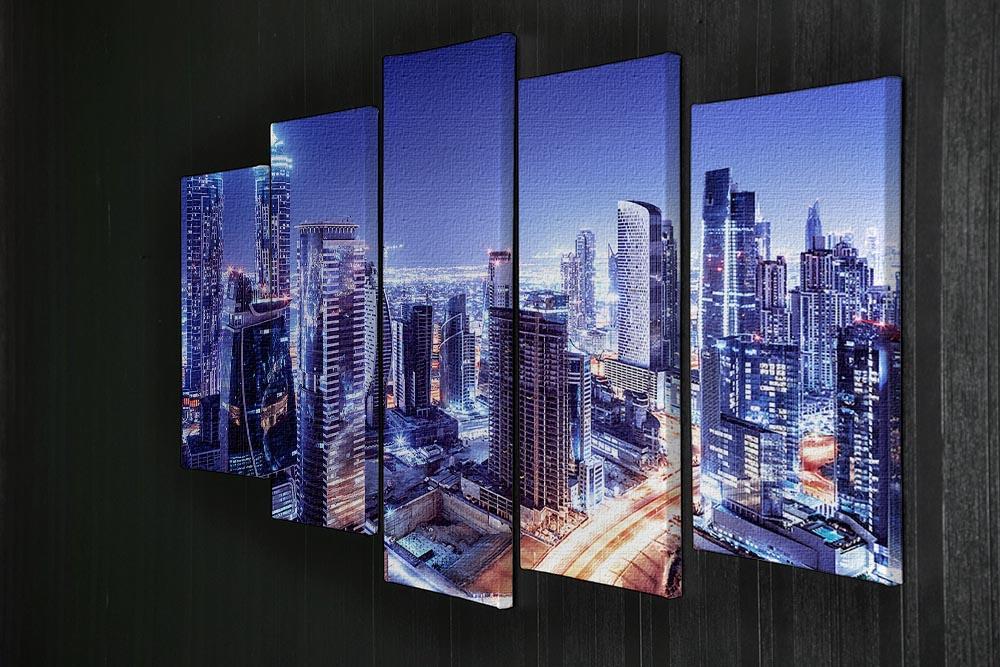 Dubai downtown night scene UAE 5 Split Panel Canvas  - Canvas Art Rocks - 2