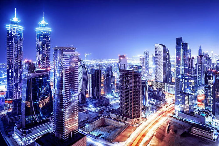 Dubai downtown night scene UAE Wall Mural Wallpaper
