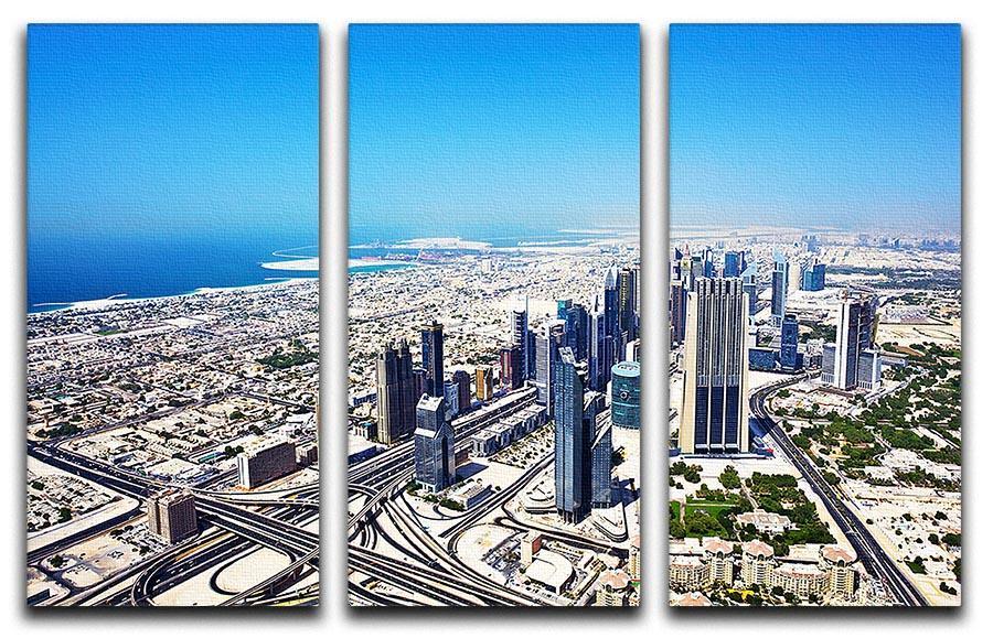 Dubai downtown top view 3 Split Panel Canvas Print - Canvas Art Rocks - 1