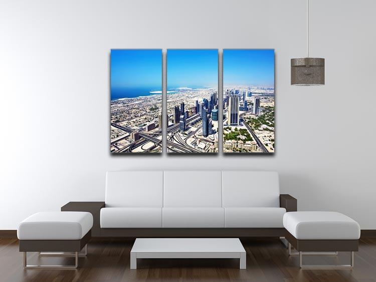 Dubai downtown top view 3 Split Panel Canvas Print - Canvas Art Rocks - 3