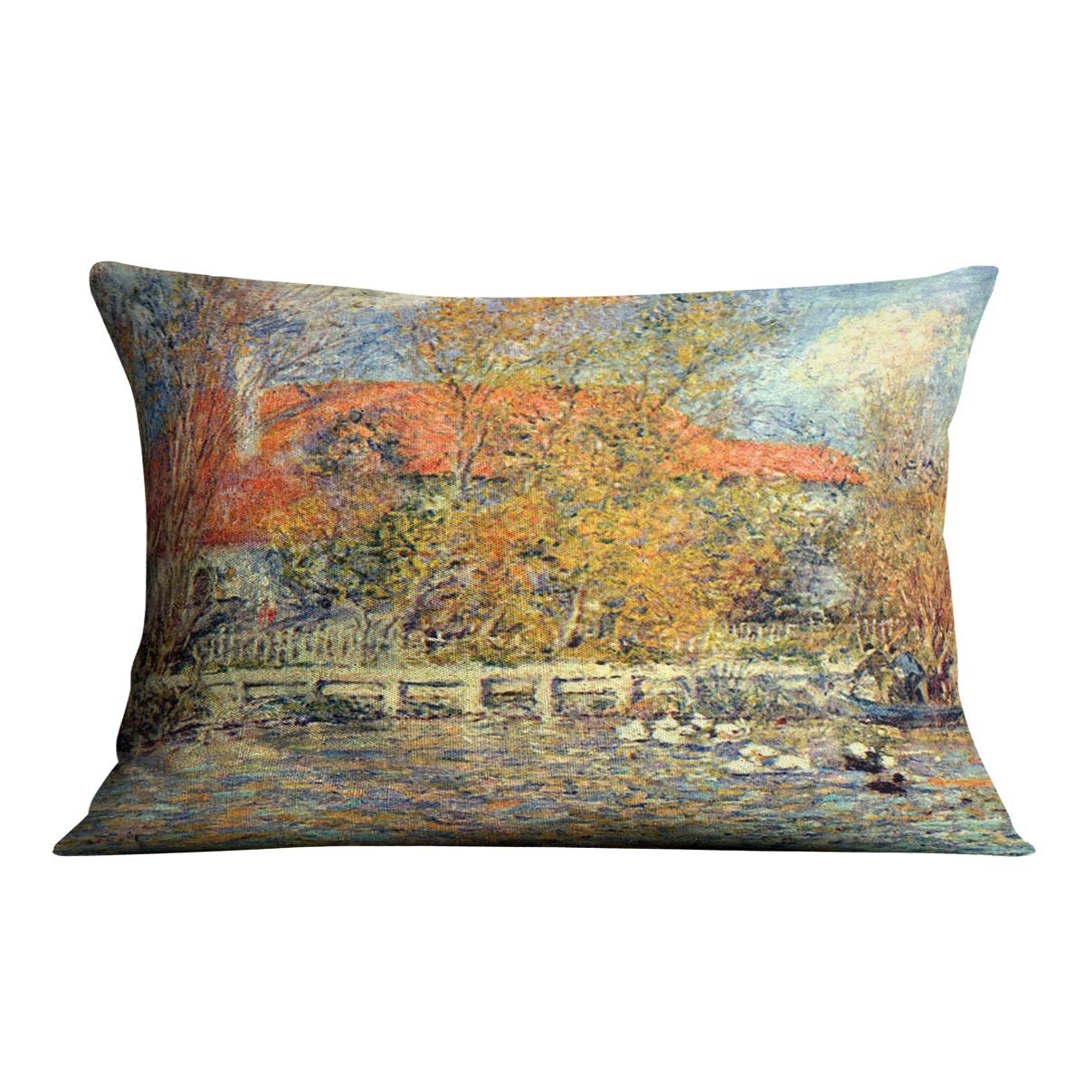 Duck pond by Renoir Throw Pillow