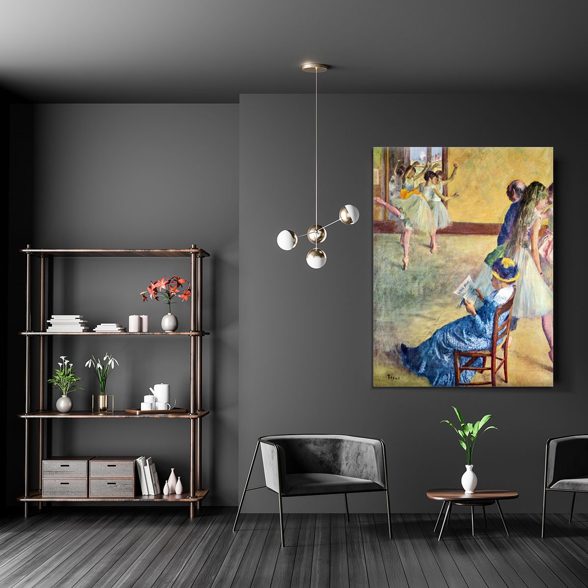 During the dance lessons Madame Cardinal by Degas Canvas Print or Poster